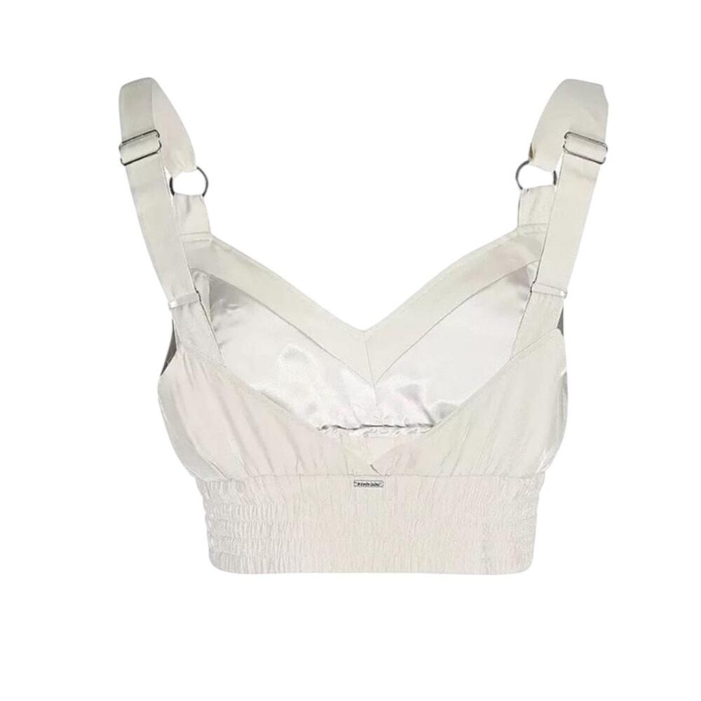 GUESS sleeveless Emma cropped satin bralette halter top NEW - Picture 5 of 13